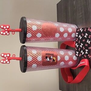Disney Red and Black Minnie Mouse Tumbler Set